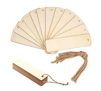 12 segnalibri bianchi in legno grezzo da appendere con fori e corde per la lettura della Bibbia, fai da te, festa di compleanno, decorazione fatta a mano