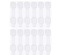 12 serrature di sicurezza per bambini, a prova di bambino, senza dita intrappolate, facile da installare, senza attrezzi necessari per armadi, cassetti, armadi, frigorifero, cestini, ecc.