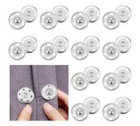 12 Set Bottoni Automatici per Cucire Bottoni Automatici in Metallo Grandi da 21 mm Bottoni Automatici Bianchi Argento per Cucire Abbigliamento Vestiti Zaini Borse Fai da te Artigianato
