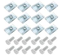 12 Set Clip e Bulloni per Barra Tetto Compatibile con Renault Trafic MK2 2001-2014, Vauxhall Vivaro A 2001-2014 Argento