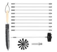 12 Set di spazzole per camino con Spazzola + 9 Aste, Flessibili e Spazzola per La Pulizia del Camino Spazzola per Stufa, spazzola per caldaia per la pulizia di camini, caldaia, pipeline