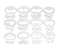 12 set di stencil per il viso, riutilizzabili, morbidi, per tatuaggi temporanei, per feste di Halloween per bambini e adulti