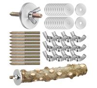 12 set di viti per trespoli per uccelli, ferramenta per trespoli per gabbie per