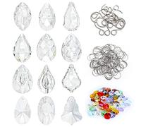 12 set fai da te con prismi di cristallo, acchiappasole da appendere, acchiappasole con perle di vetro, prismi per finestre, casa, decorazione da giardino