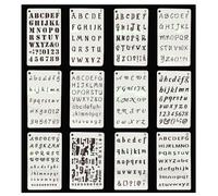 12 Sheets Stencil Lettere Alfabeto Stampini Del Notebook Modello Di Pittura