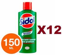12 SIDOL LUCIDA TUTTI METALLI SENZA GRAFFIARE 150ML OTTONE RAME ACCIAO IN CREMA