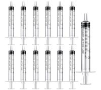12 siringhe in plastica da 2,5 ml, usa e getta con coperchio, siringa in plastica sterile, senza ago per laboratori scientifici, misurazione, irrigazione, erogazione, alimentazione di animali