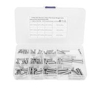 12 Sizes Stainless Steel Clevis Pin Assortment Kit, Single Hole Flat Head T Shape Round Pin Set with Plastic Storage Box for Car Workshop Hinge Connection, Rustproof Durable Fasten (96 pezzi)