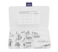 12 Sizes Stainless Steel Clevis Pin Assortment Kit, Single Hole Flat Head T Shape Round Pin Set with Plastic Storage Box for Car Workshop Hinge Connection, Rustproof Durable Fasten (44 pezzi)