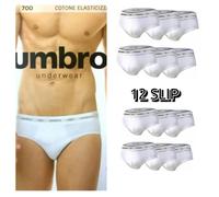 12 SLIP UOMO UMBRO 700 Bianchi Intimo ELASTICIZZATO BIELASTICO MUTANDA BOXER