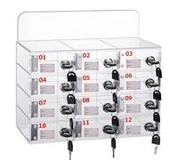 12 slot per telefono con serratura e griglia per chiavi, per telefoni cellulari, multi scomparto, scatola di chiusura sicura per smartphone, ideale per casa o ufficio