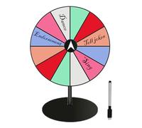 12 Slots Prize Wheel, Tabletop Spinner with Heavy-Duty Base, Acrylic Includes Dry Erase Marker, Trade Shows, Carnivals, And Home Use, Dimensions, 10.63x7.87 Inches