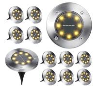 12 Solar Garden Lights, 8 LEDs Waterproof Spotlights for Elegant Outdoor Spaces