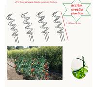 12 Sostegni 180 cm Tutori a Spirale per Piante Pomodori rampicanti orto giardino