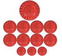 12 sottopiatti Rosso in plastica Rigida Tondo 33 cm Bordo Ondulato cenone sotto Piatto