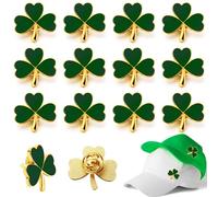 12 spille da bavero a forma di trifoglio per il giorno di San Patrizio, irlandesi, portafortuna, gioielli per donne e uomini, cultura, celebrazioni, festival, regalo, Acciaio inossidabile, amazzonite