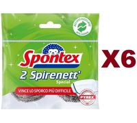 12 SPUGNA SPONTEX SPIRENETT A SPIRALE IN ACCIAIO INOX INOSSIDABILE PER STOVIGLIE