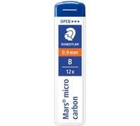12 Staedtler Mars Micro Mine Ricambio Matita Meccanica 0,9mm B Nera