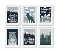 12 stampe artistiche da parete per cameretta dei bambini, decorazione da parete per cameretta dei bambini, decorazione da parete con orso, decorazione da parete per camera da letto, decorazione da