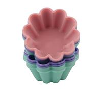 12 stampi a forma di fiore con 10 petali, in silicone per uso alimentare, strumenti di cottura per zucchero, muffin, dessert, fondente, decorazioni per torte