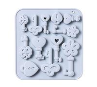 12 stampi in silicone vuoto per stampi per sapone a forma di chiave per sapone alimentare gelatina cioccolato stampo per caramelle piccolo