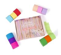 12 stelle filanti di carta crespa per artigianato, matrimoni, festival, baby shower, lauree e decorazioni fai da te per feste di compleanno, rotoli carta colorata per feste, 4,5 cm x 25 m