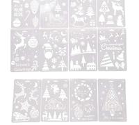 12 Stencil Natale Modelli Pittura Per Le Carte Disegni Bambini Che Album Fai -da -te Artigianato Decorazioni Natalizie Stampini