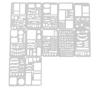 12 stencil per bullet journaling, set di stencil A6 con numeri e icone dell'alfabeto, modelli flessibili in PET per scrapbooking, pittura e progetti artistici fai da te