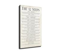 12 Steps Recovery Program Poster, Addiction Therapy Wall Art for Counselor Office, Sober Living, Meeting Room Decor(Framed,16X24inch(40X60cm))