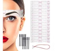 12 Strygebrows a forma di carte, con 10 pennelli neri, novizio ausiliario strumenti di disegno, testa-montato stampi, trucco aids