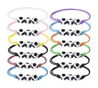 12 Stück Fußball Armbänd Kinder, Verstellbares Schnur Fußball Armband,Mehrfarbig Freundschaftsarmband, Fußball Party Bunte Fußballspiel Gewebte Armband für Mitgebsel Fussball Geburtstag Jungen Mädchen
