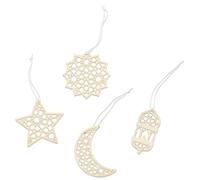 12 tag Ramadan in legno - nero - 7x7cm - 4 disegni diversi