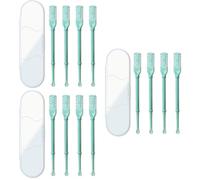 12 tagliacapelli manuale per narici a doppia faccia, 2 in 1, con paletta per orecchie, coltello portatile rotante a 360°, strumento per la rimozione dei peli delle narici per donne e uomini (verde)