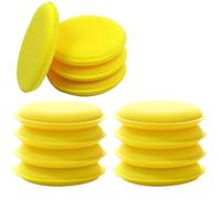 12 Tamponi Applicatori per Cera per Auto Applicatore di Cera per Auto in Schium Spugne per Lucidatura per Auto Applicatore in Spugna 24 Pezzi Giallo