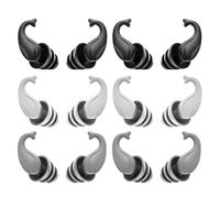 12 tappi per le orecchie per dormire (bianco, grigio e nero), tappi per le orecchie con cancellazione del rumore, protezione acustica flessibile in silicone