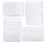 12 tasche per raccoglitori in formato A5, tasca per raccoglitore con cerniera, raccoglitore a 6 fori, tasca con coperchio, due tipi, sacchetti impermeabili con cerniera in PVC