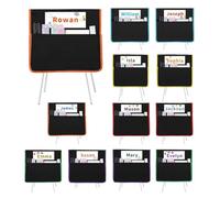 12 tasche per sedia da aula per schienale del sedile, organizzatore con etichetta nominativa, schienale per sedia in tessuto Oxford 900d robusto, borsa per quadri per cartelle di consegna