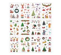 12 tatuaggi di candele di Natale - Trasferimenti di Natale, 12 decalcomanie ad acqua uniche e colorate | Trasferimenti natalizi per decorare candele, tazze in ceramica, creare disegni di vacanc