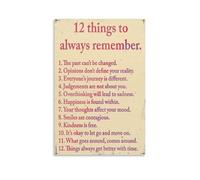 12 Things to Remember Print, Inspirational List for Students & Office, Modern Minimalist Home Decor(Framed,16x24inch(40x60cm))