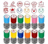 12 timbri autoinchiostranti per insegnanti, recensione degli insegnanti, francobolli di premio e motivazione, simpatici sigilli per bambini, compiti a casa, incoraggiamento, educazione, motivazione