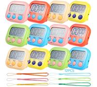 12 timer digitali, interruttore on/off, conto alla rovescia minuti secondi, grande display LCD, allarme forte per sercizi, cucina, forno, insegnanti
