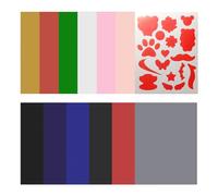 12 toppe autoadesive in tessuto, 1 stencil per la riparazione di abbigliamento, toppe autoadesive per riparazioni del tessuto, adesivi impermeabili