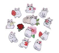 12 toppe ricamate con animali, gatti, toppe termoadesive, applique da cucire per cappello