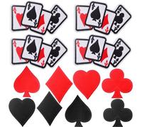 12 toppe termoadesive con logo a forma di carte da gioco, ricamate con asso e poker, da cucire, accessori per costumi di Halloween, abbigliamento fai da te, jeans, giacche, zaini, cappelli