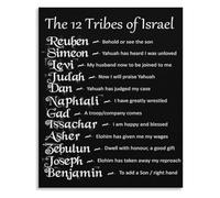 12 Tribes of Israel Biblical Reference Chart for Hebrew Roots and Classic Religious Wall Art(Framed,08x12inch(20x30cm))