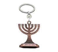 12 Tribes Of Israel Menorah 7 Rami Titolare Portachiavi Tempio di Gerusalemme Religioso Per Borsa Pendente Religioso Candeliere Holder