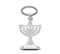 12 Tribes Of Israel Menorah 7 Rami Titolare Portachiavi Tempio di Gerusalemme Religioso Per Borsa Pendente Religioso Candeliere Holder