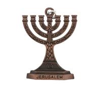12 Tribes Of Israel Menorah 7 Rami Titolare Portachiavi Tempio di Gerusalemme Religioso Per Borsa Pendente Religioso Candeliere Holder
