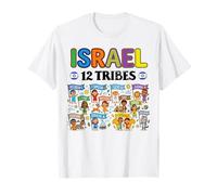 12 tribù di Israele Ebraica Patrimonio per Bambini Maglietta