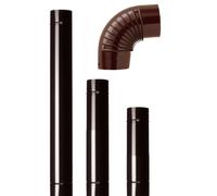 12 tubi Ø 12x50 cm acciaio smaltato marrone tubo per stufa stufe a legna